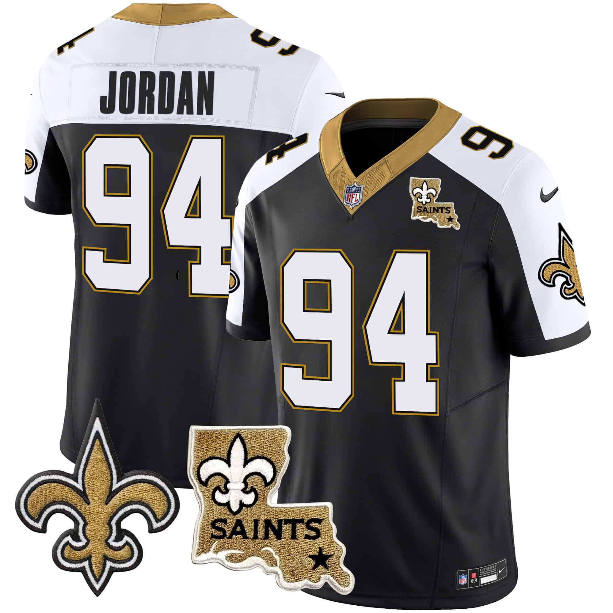 Men New Orleans Saints 94 Jordan Black 2024 Nike Vapor Limited NFL Jersey
